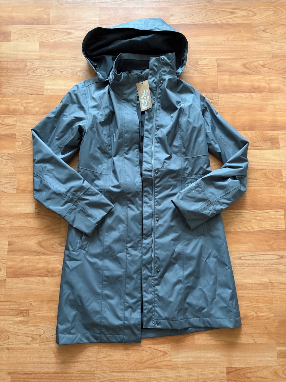 Eddie Baur Women's "Girl on the Go" Waterproof Trench Coat in Slate Gray (NWT)